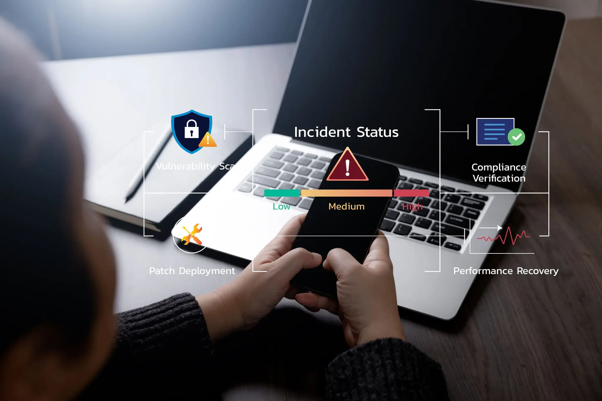 Schéma montrant le colmatage d’une faille de sécurité dans un système informatique.